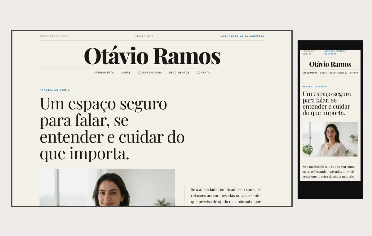 Site de terapia no modelo Revista Linho