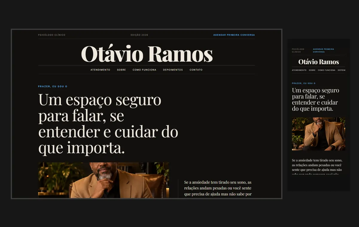 Site de terapia no modelo Revista Ébano