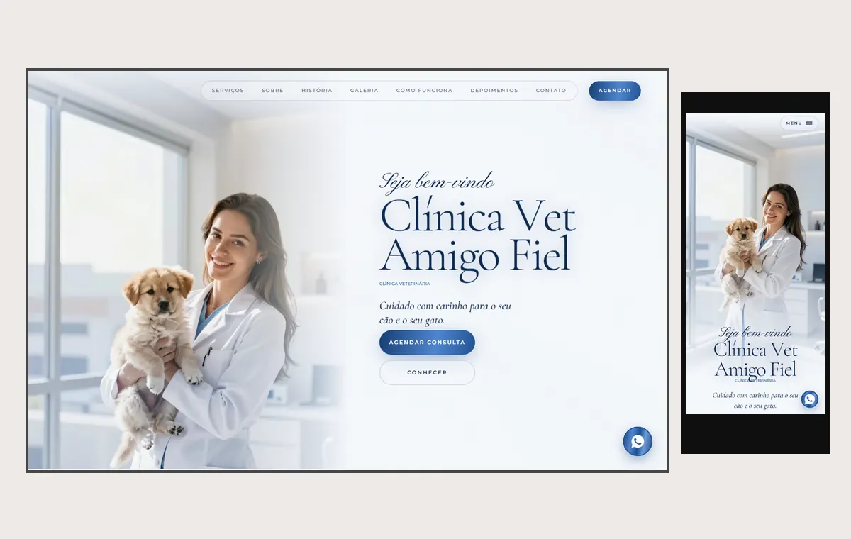 Site de veterinário e pet no modelo Luxo Dia