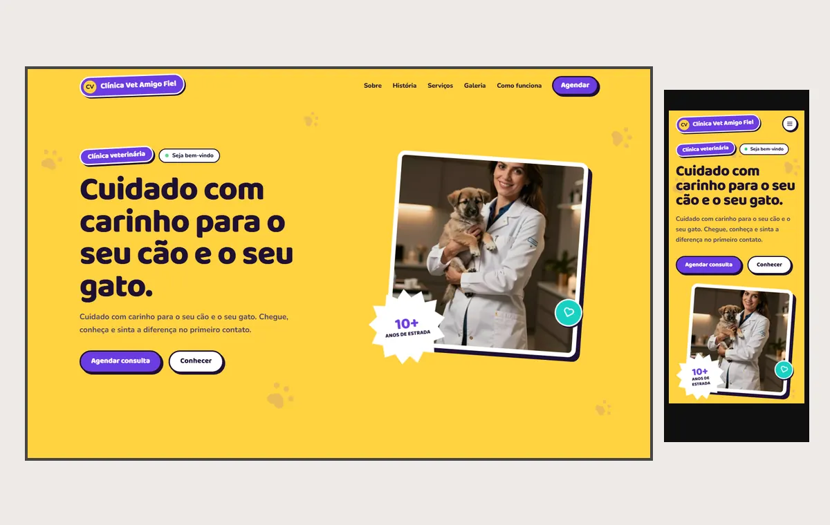 Site de escola de idiomas no modelo Patas Dia