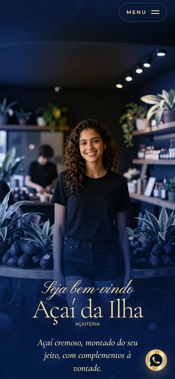 O site AcheMe de açaí no celular