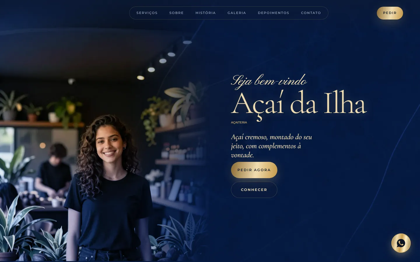 O site AcheMe de açaí no computador