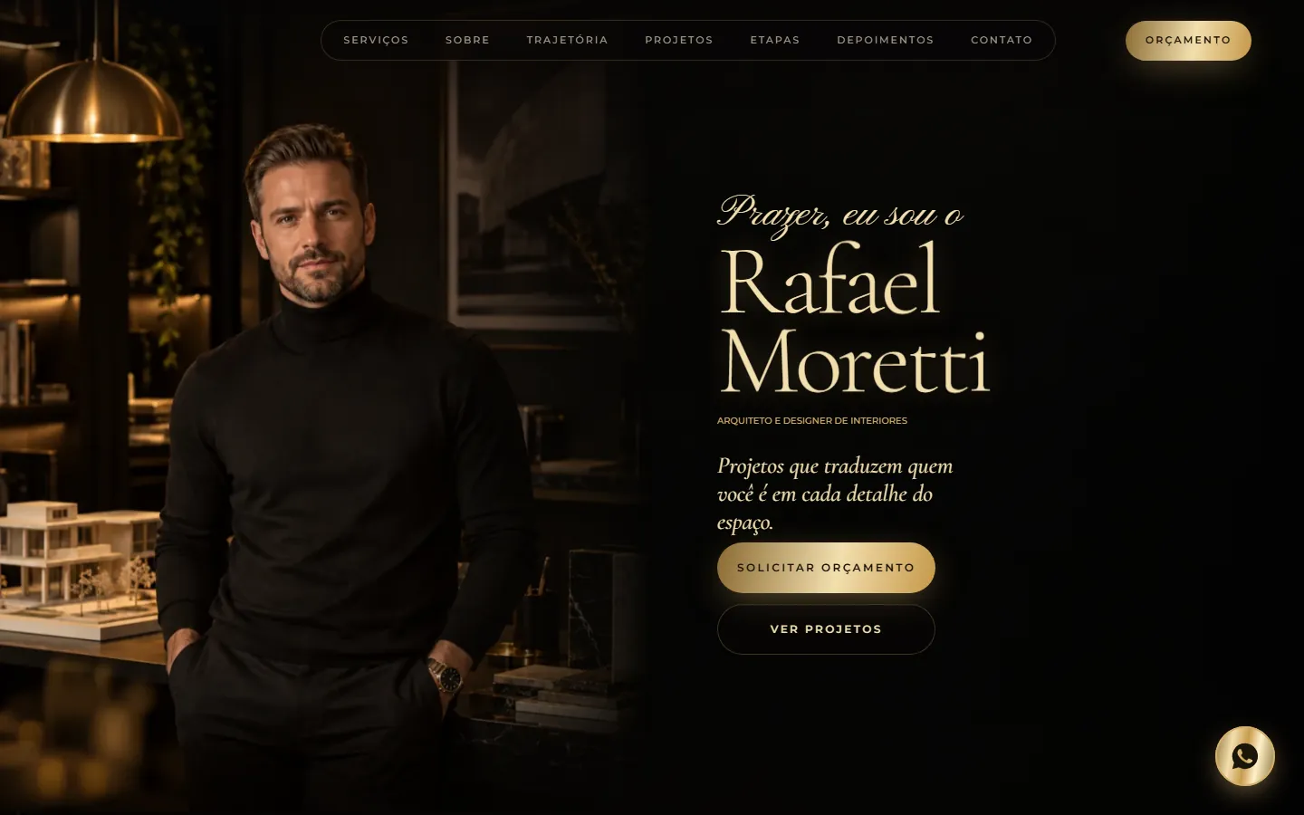 O site AcheMe de arquitetura no computador