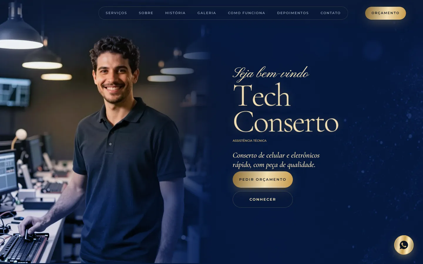 O site AcheMe de assistência técnica no computador
