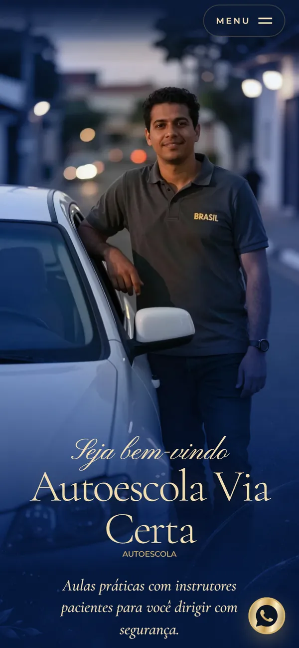 O site AcheMe de autoescola no celular