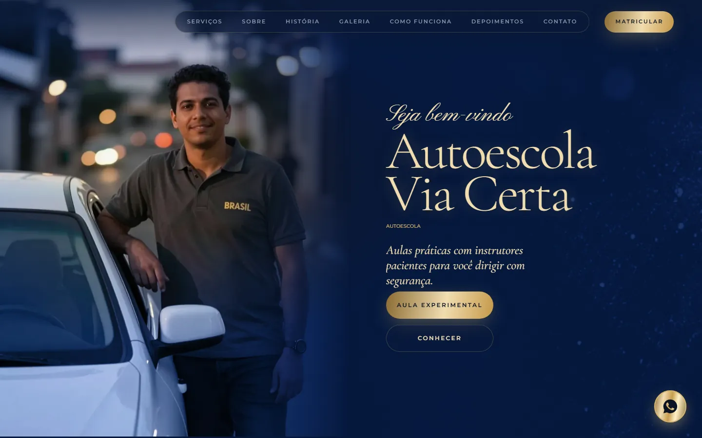 O site AcheMe de autoescola no computador