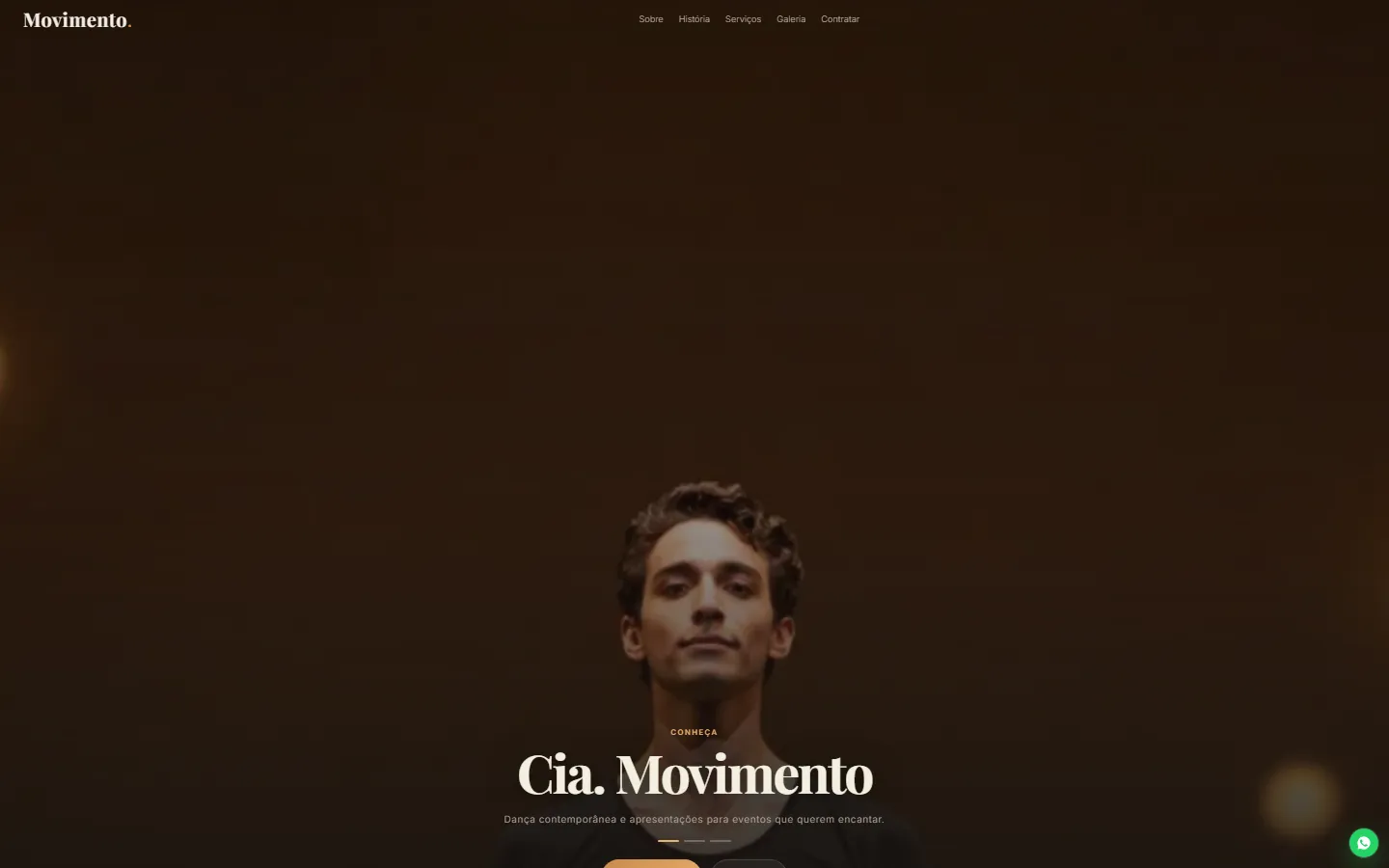 O site AcheMe de dança (artista) no computador