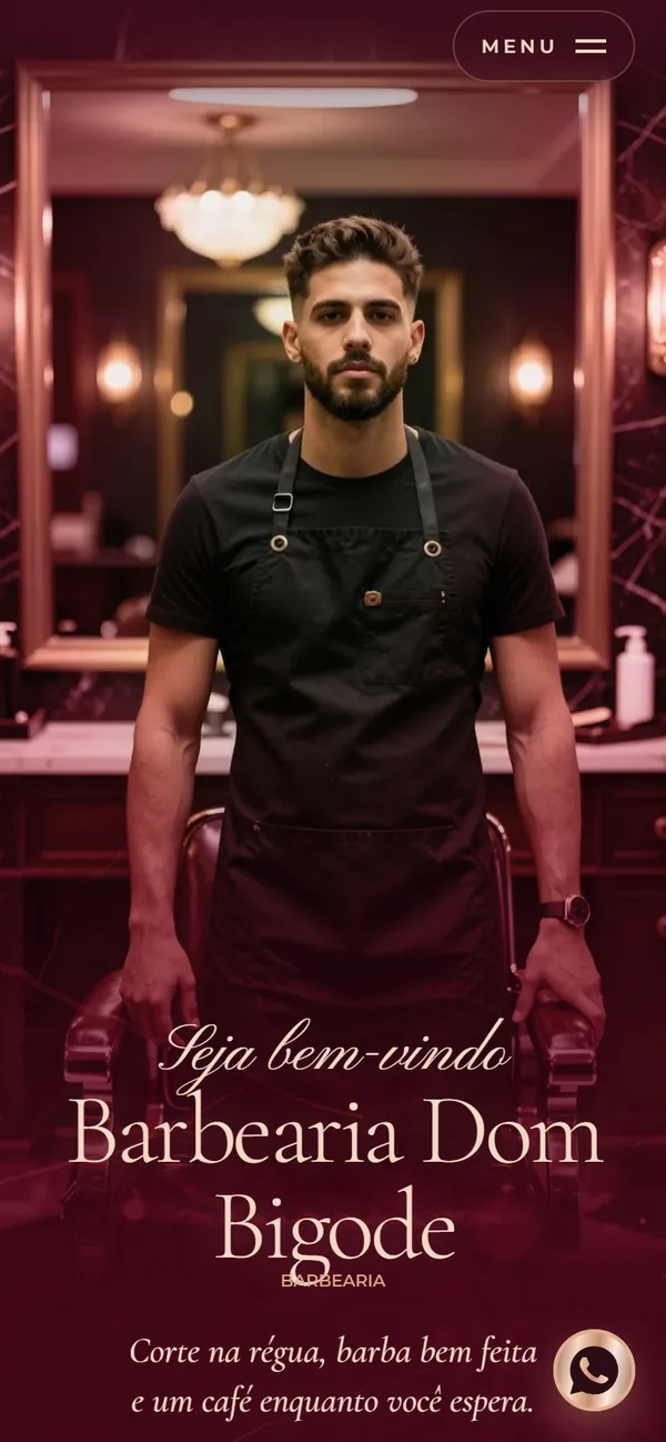 O site AcheMe de barbearia no celular