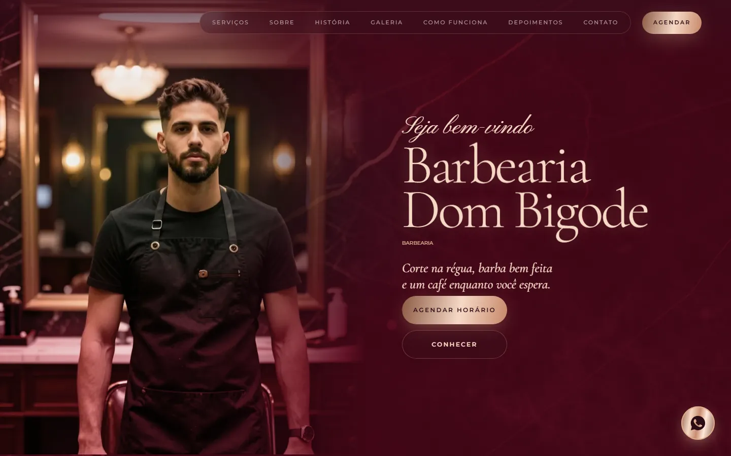 O site AcheMe de barbearia no computador