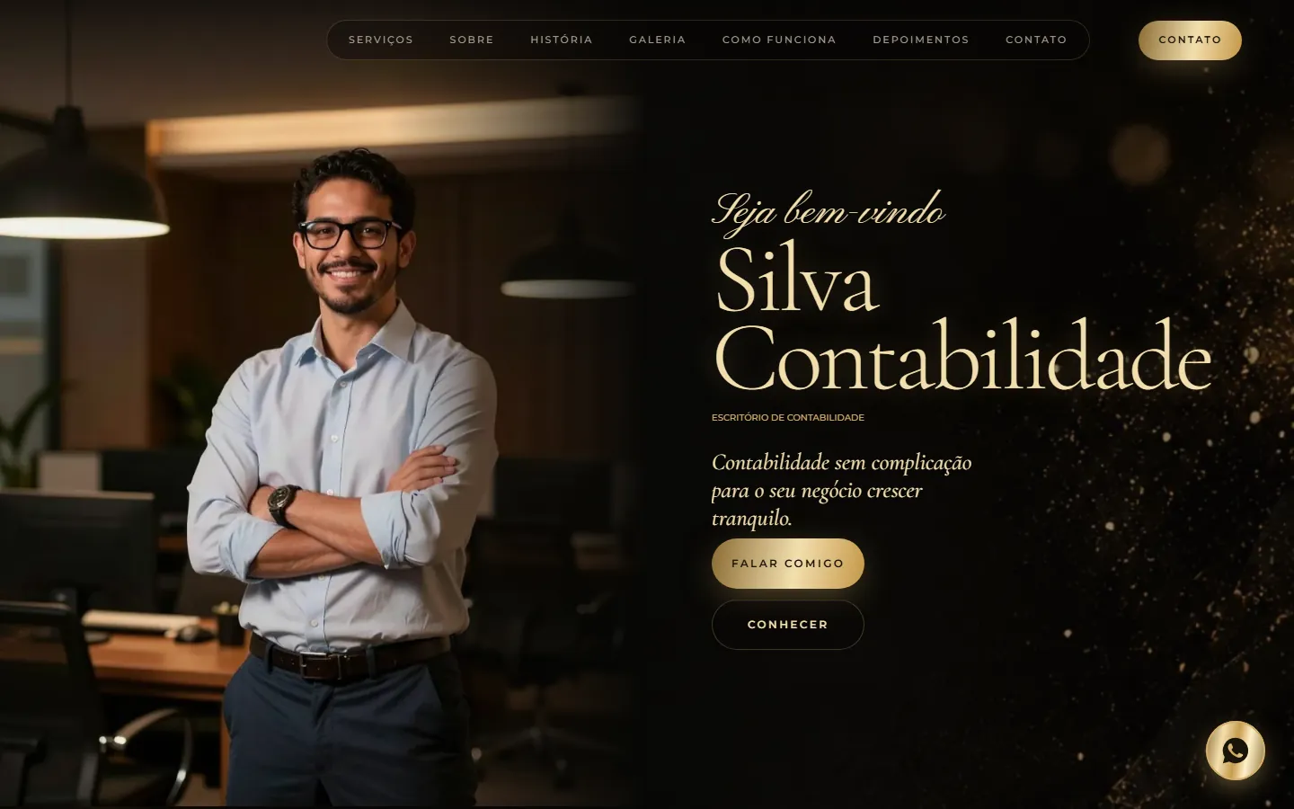 O site AcheMe de contador no computador