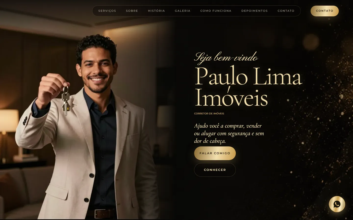O site AcheMe de corretor de imóveis no computador