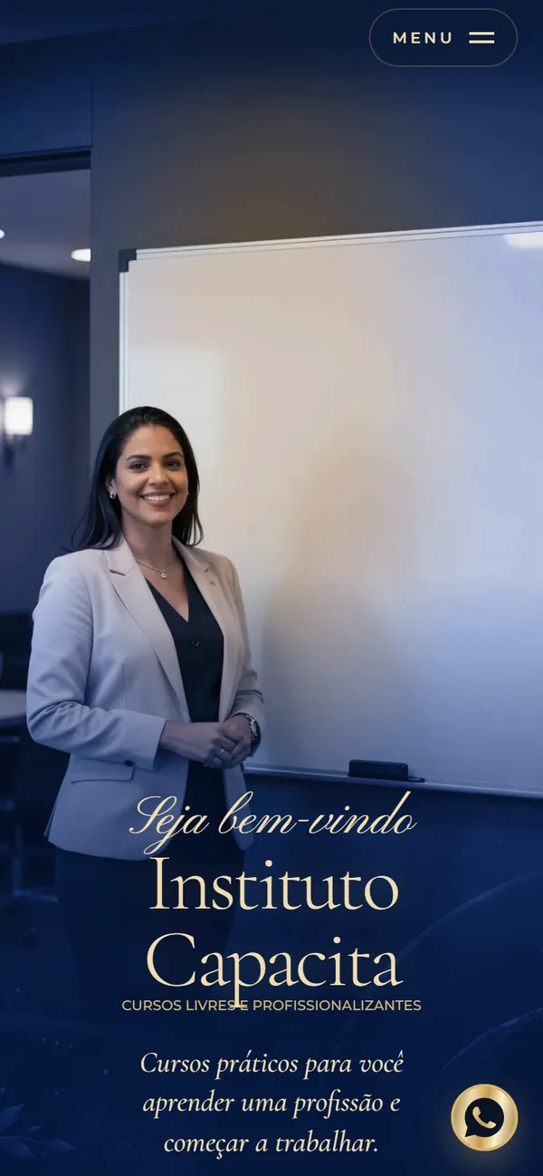 O site AcheMe de cursos livres e profissionalizantes no celular