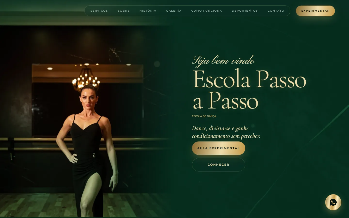 O site AcheMe de escola de dança no computador