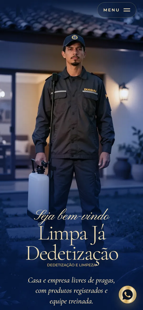 O site AcheMe de dedetização e limpeza no celular