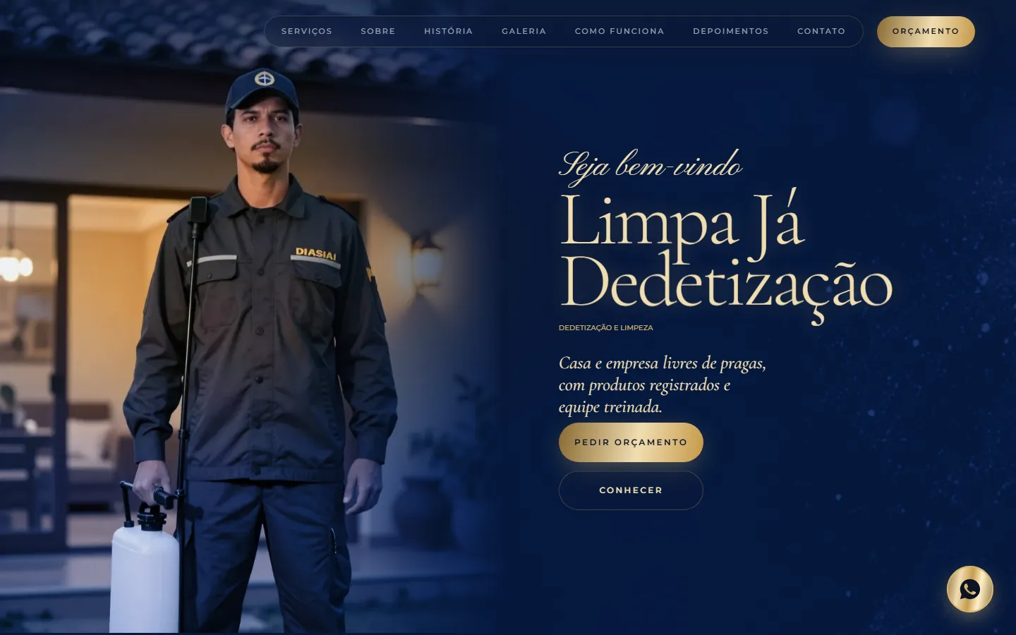 O site AcheMe de dedetização e limpeza no computador