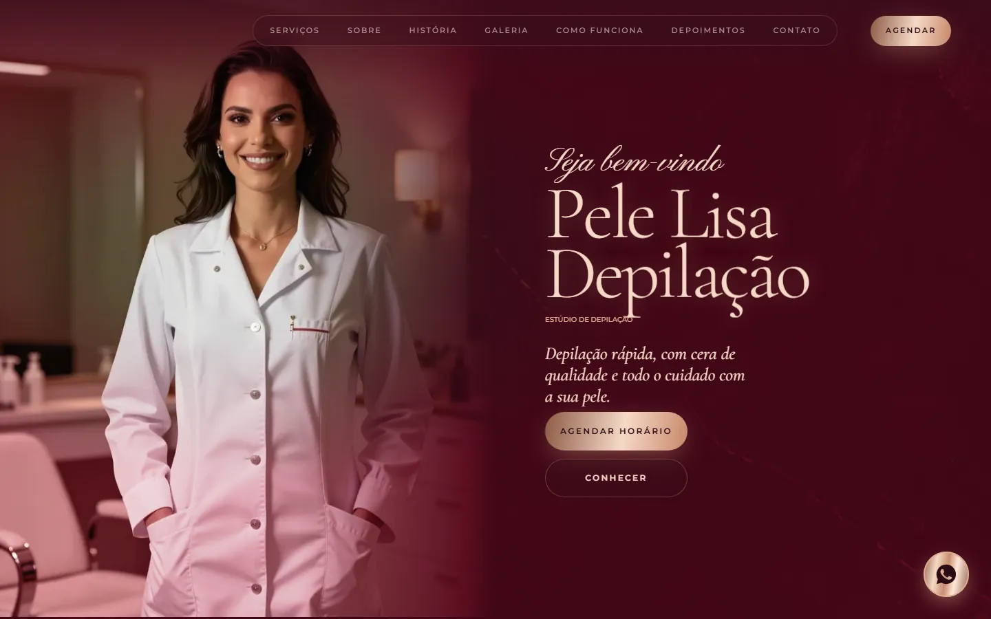 O site AcheMe de depilação no computador