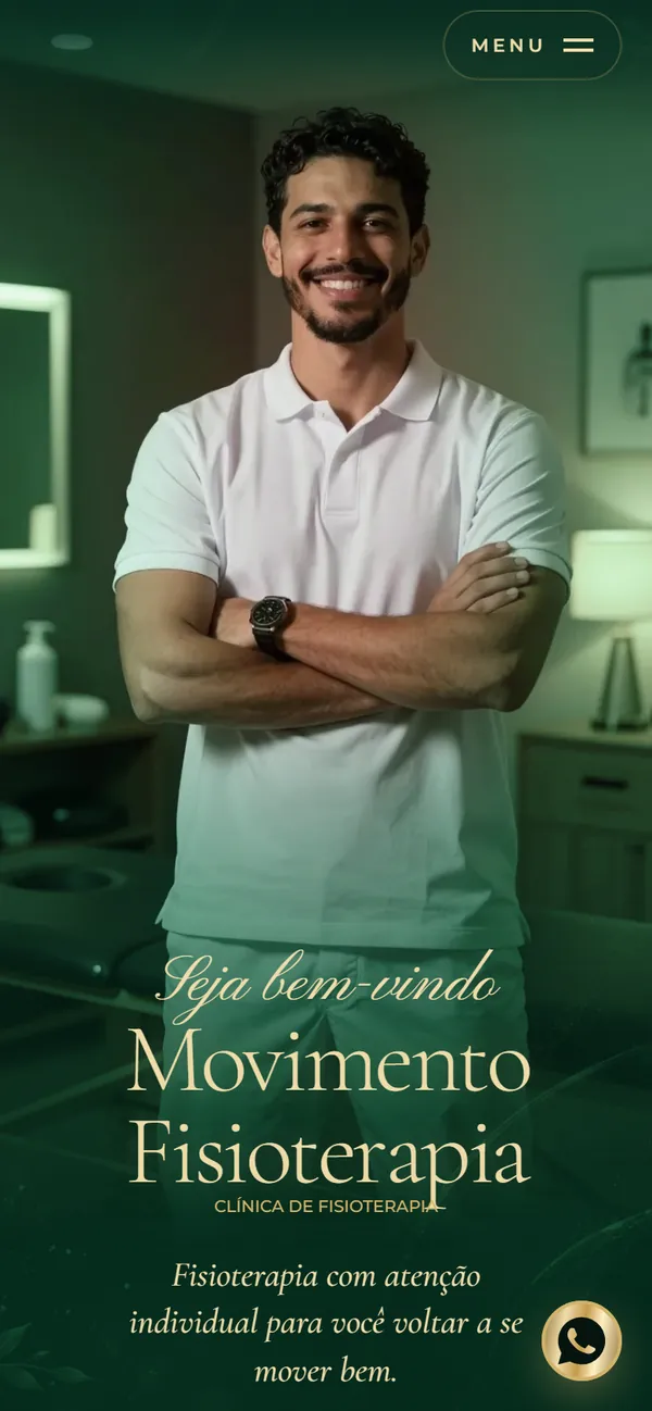 O site AcheMe de fisioterapia no celular
