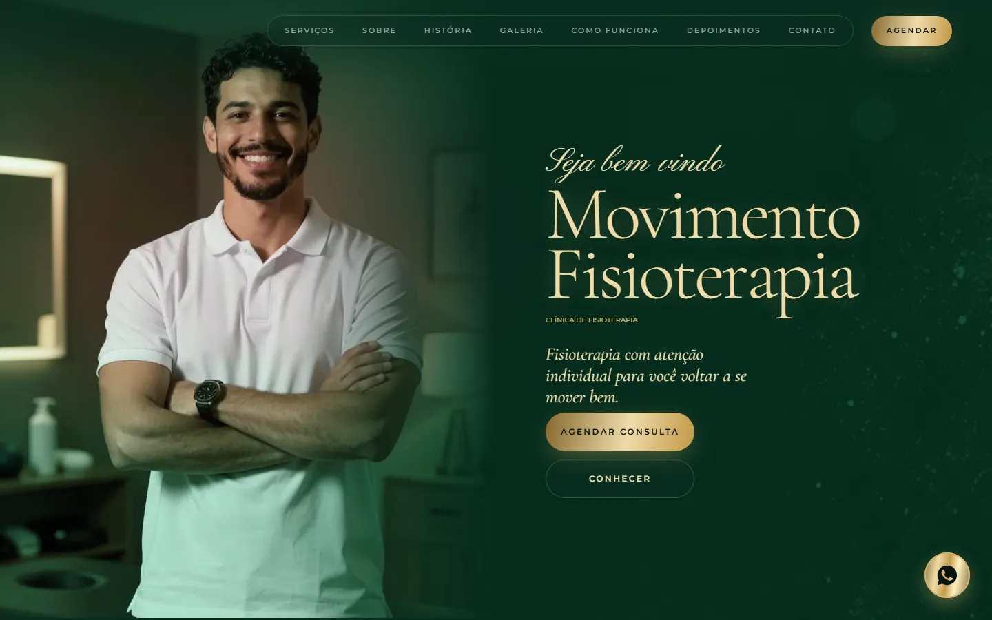 O site AcheMe de fisioterapia no computador
