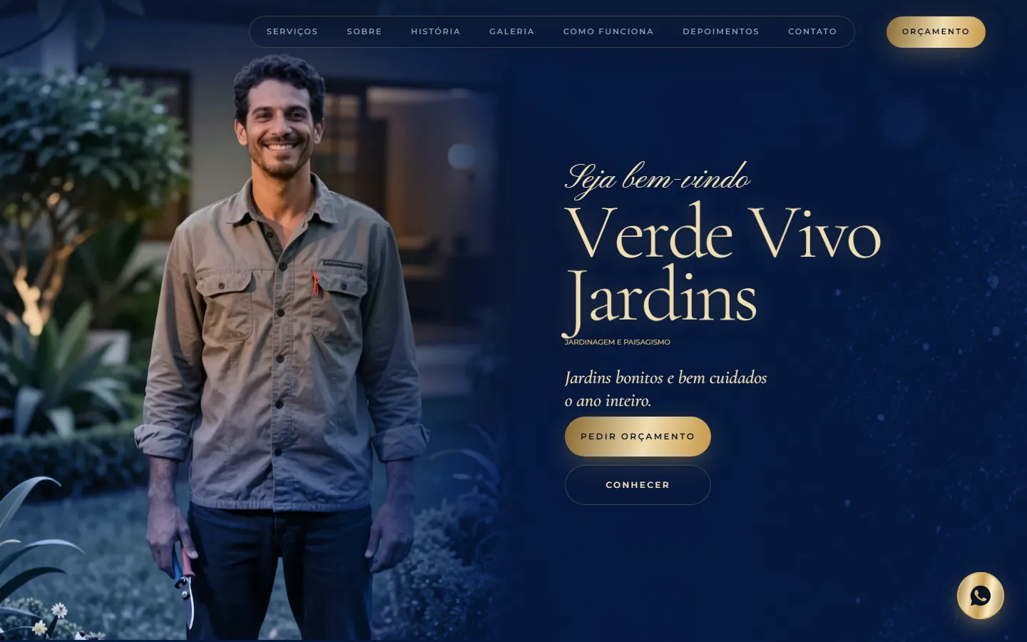 O site AcheMe de jardinagem e paisagismo no computador