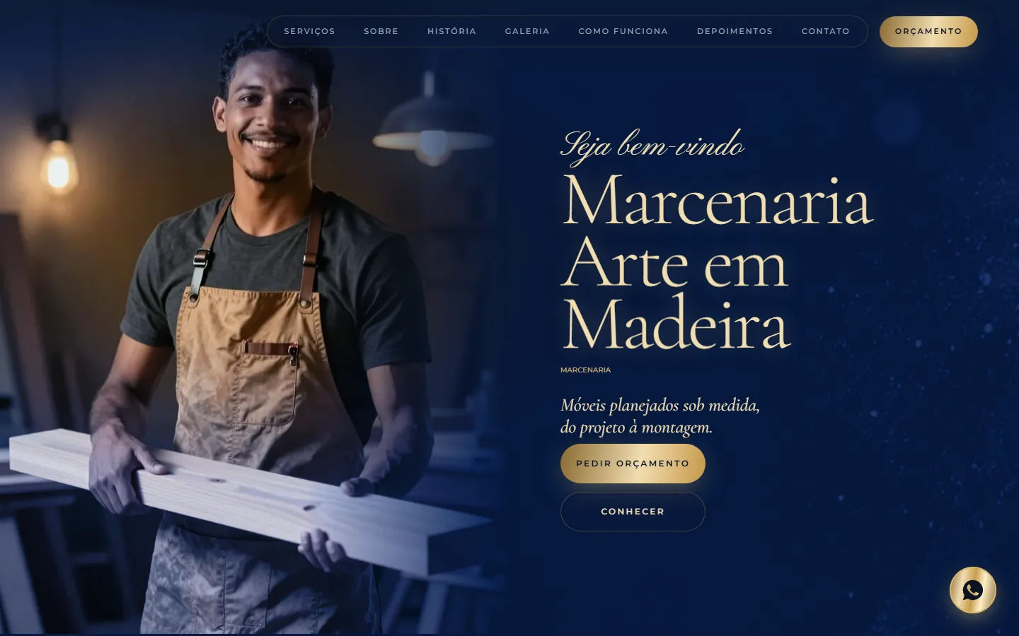 O site AcheMe de marceneiro e móveis planejados no computador