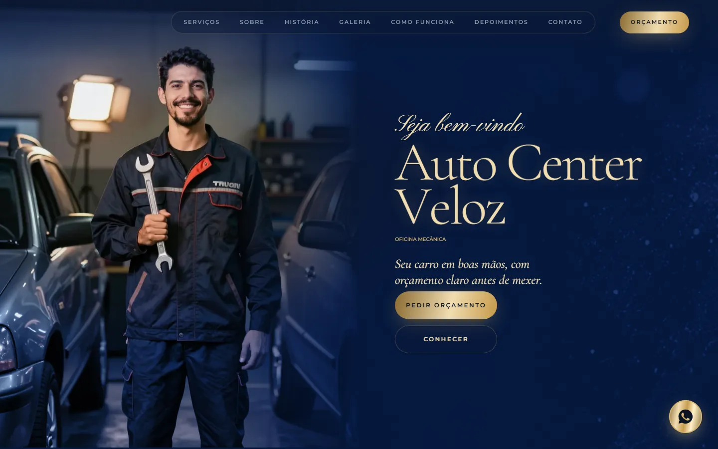 O site AcheMe de oficina mecânica no computador