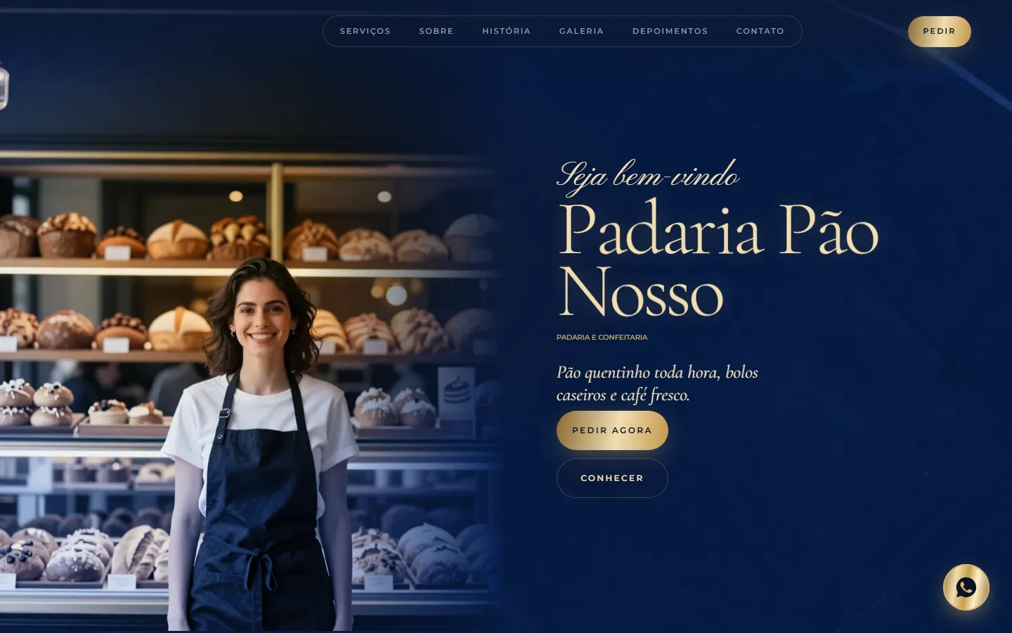 O site AcheMe de padaria no computador