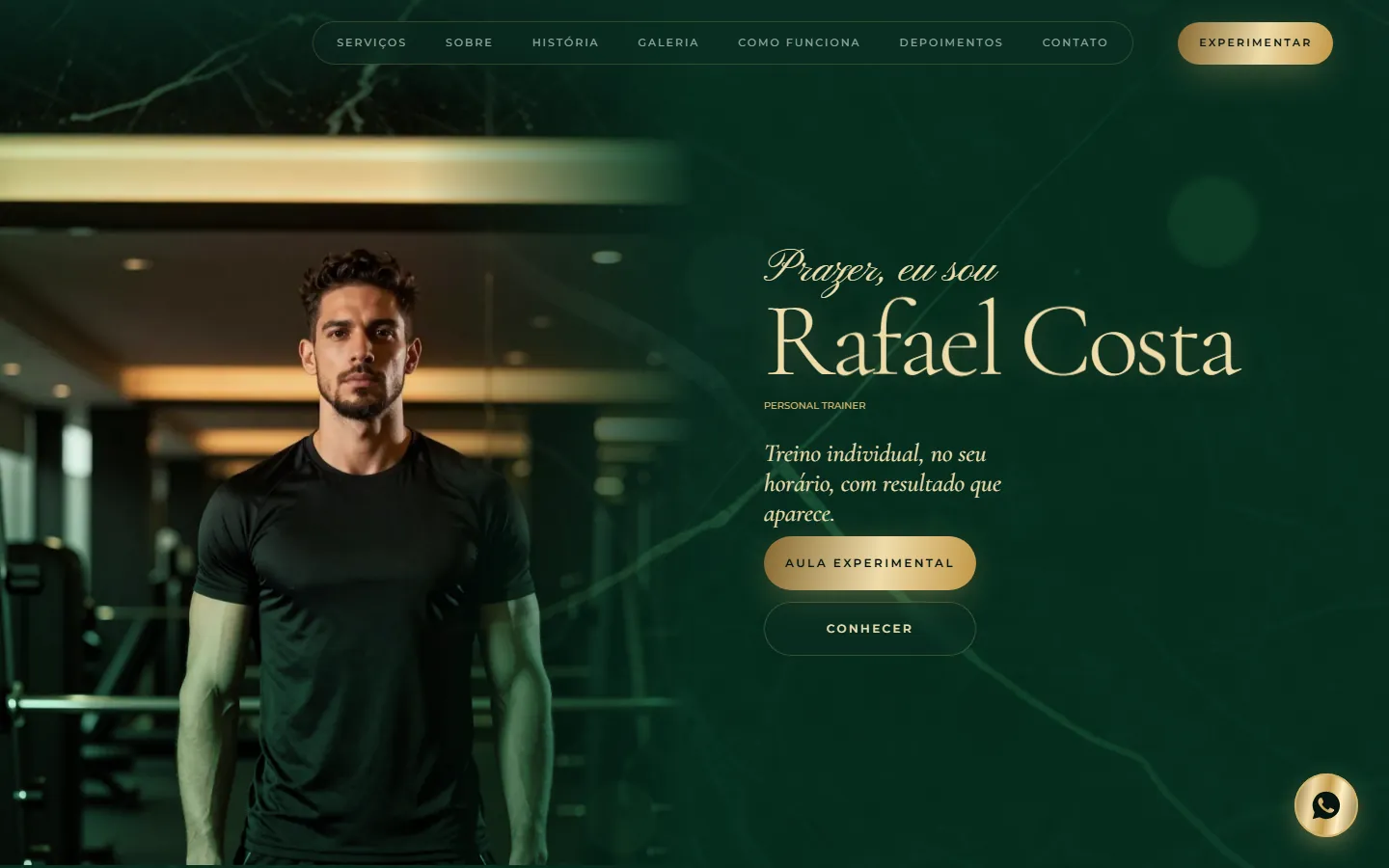 O site AcheMe de personal trainer no computador