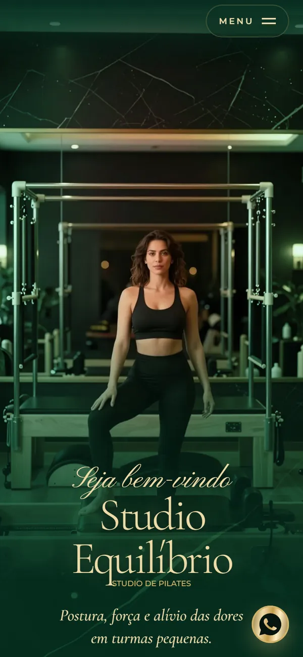 O site AcheMe de pilates no celular