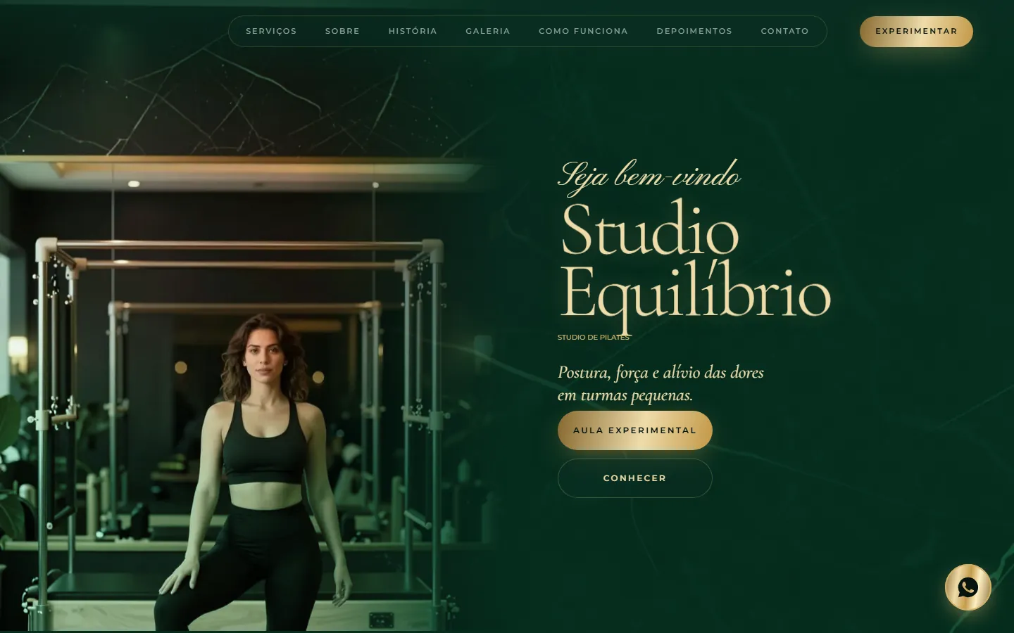 O site AcheMe de pilates no computador