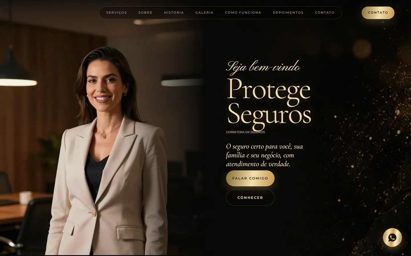 O site AcheMe de corretor de seguros no computador