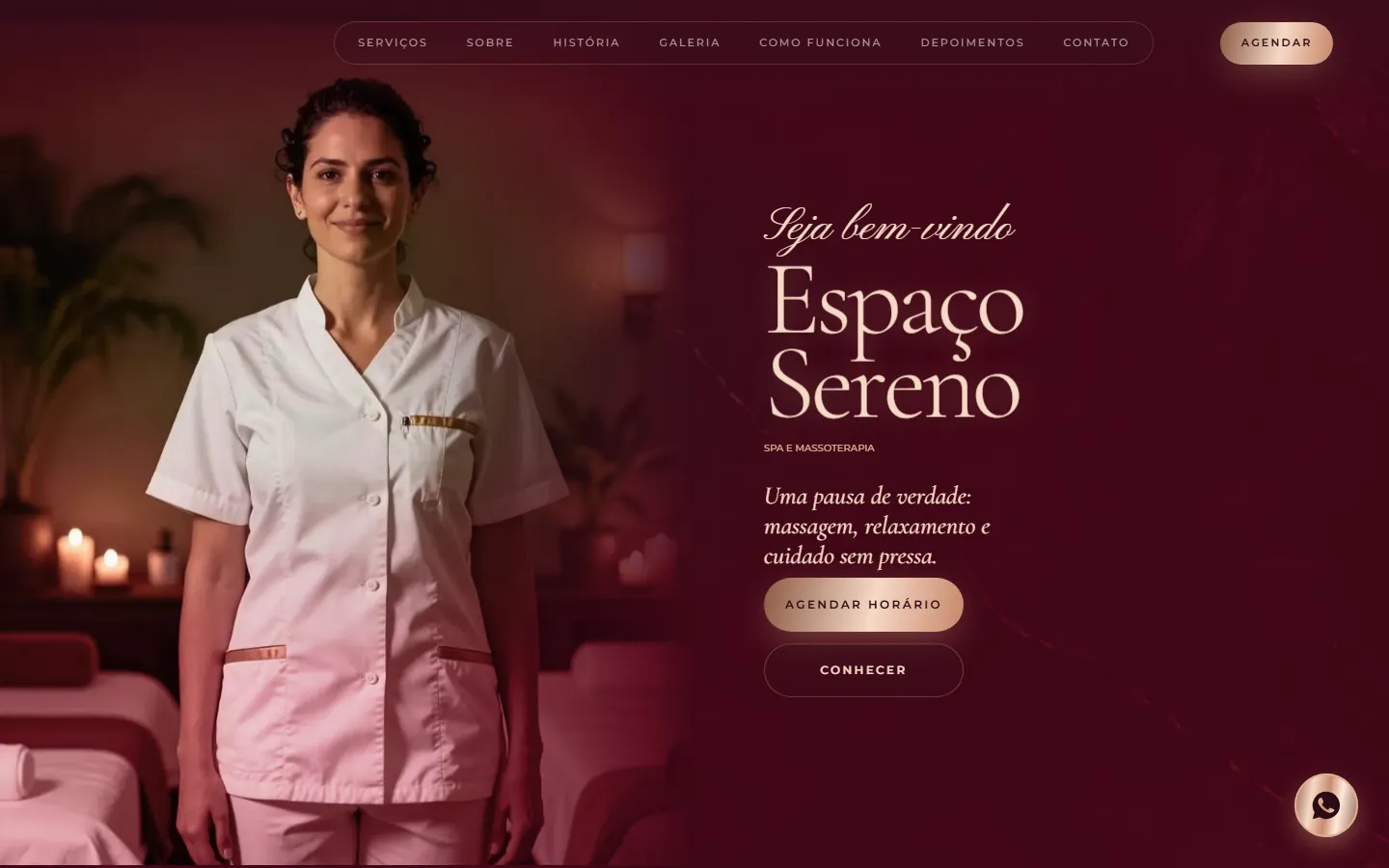 O site AcheMe de spa e massagem no computador