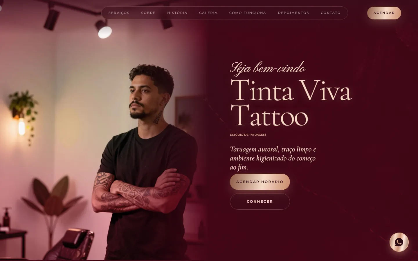 O site AcheMe de tatuagem e piercing no computador